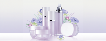 Quadratische Form Acryl Luxus Kosmetik- & Pflegeverpackung - Veilchenblüte-Serie - Kosmetikverpackungskollektion - Veilchenblüte